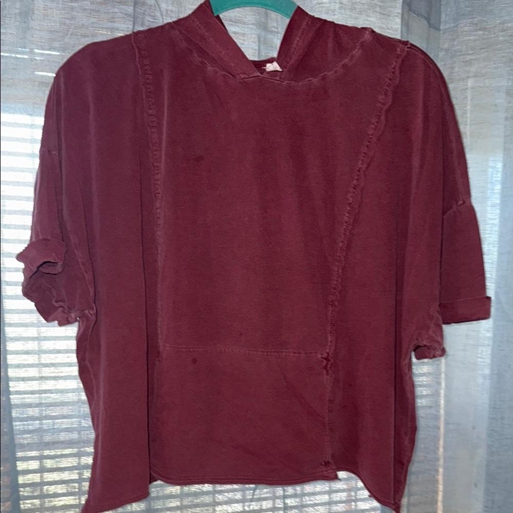FP Movement by Free People burgundy Boxy Short Sleeve tee